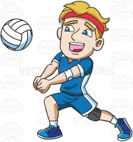 A male athlete playing volleyball